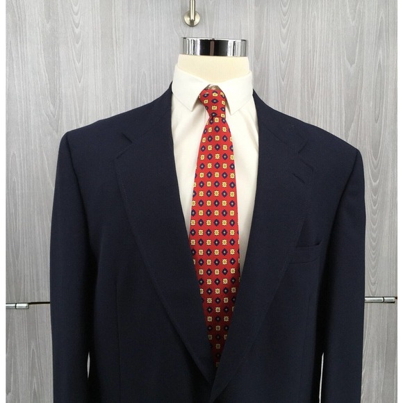 Stafford Men's Wool Blend Two-Button Blazer‎ Sport Size 46R - Picture 2 of 10